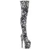FLAMINGO-3000DP Pleaser Shoe Money Print Thigh High Exotic Dancer Boot Thigh High Boots