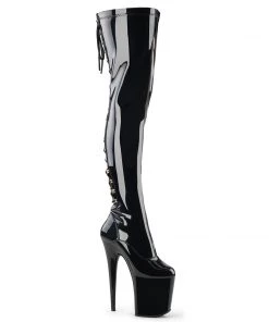 Pleaser Shoes By Pleaser USA Thigh High Boots FLAMINGO-3063 Pleaser Shoes Lace Up Back Thigh Exotic Dancer Boot