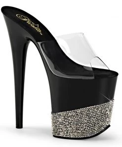 Pleaser Shoes By Pleaser USA FLAMINGO-801-3 Pleaser Shoes Platform Stripper Shoe With Rhinestones
