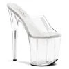 Pleaser Shoes By Pleaser USA FLAMINGO-801 Pleaser Shoes Clear Platform 8 Inch Heel Stripper Shoes