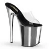 Pleaser Shoes By Pleaser USA FLAMINGO-801 Pleaser Shoes Chrome Platform Exotic Dancer Shoe 8 Inch Heels