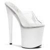Pleaser Shoes By Pleaser USA FLAMINGO-801 Pleaser Shoes Clear Upper White Platform Stripper Shoe