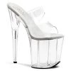 Pleaser Shoes By Pleaser USA FLAMINGO-802 Pleaser Shoes Clear Platform Stripper Sandal 8 Inch Heels