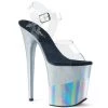 Pleaser Shoes By Pleaser USA FLAMINGO-808-2HGM Pleaser Shoes Silver Pole Dancing Shoes 8 Inch Heels