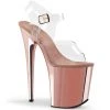 Pleaser Shoes By Pleaser USA FLAMINGO-808 Pleaser Shoes Rose Gold Exotic Dancer Shoe 8 Inch Heels