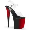 Pleaser Shoes By Pleaser USA 8 Inch Heels FLAMINGO-808BR Pleaser Shoes Black & Red Platform Pole Dancing Shoe