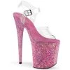 Pleaser Shoes By Pleaser USA 8 Inch Heels FLAMINGO-808CF Pleaser Shoes Pink Confetti Platform Exotic Dancer Shoes