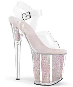 Pleaser Shoes By Pleaser USA FLAMINGO-808G Pleaser Shoes Opal Glitter Exotic Dancer Shoe 8 Inch Heels