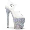 Pleaser Shoes By Pleaser USA 8 Inch Heels FLAMINGO-808LG Pleaser Shoes Silver High Heel Stripper Shoes