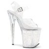 Pleaser Shoes By Pleaser USA FLAMINGO-808MMG Pleaser Shoes Clear Exotic Dancer Shoes 8 Inch Heels