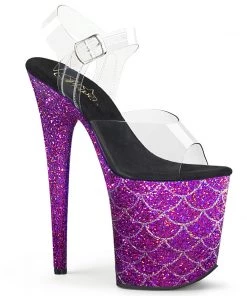 Pleaser Shoes By Pleaser USA FLAMINGO-808MSLG Pleaser Shoes Purple Mermaid Stripper Shoes