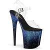 Pleaser Shoes By Pleaser USA 8 Inch Heels FLAMINGO-808SS Pleaser Shoes Blue Hologram Platform Exotic Dancer Shoe