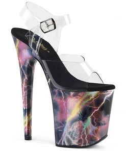 Pleaser Shoes By Pleaser USA FLAMINGO-808STORM Pleaser Shoes 8 Inch High Heel Pole Dancing Shoe 8 Inch Heels