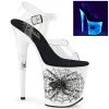 Pleaser Shoes By Pleaser USA Halloween Costume Footwear FLAMINGO-808SW Pleaser Shoes Spider Platform Blacklight Stripper Shoe