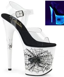 Pleaser Shoes By Pleaser USA Halloween Costume Footwear FLAMINGO-808SW Pleaser Shoes Spider Platform Blacklight Stripper Shoe