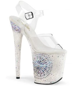 Pleaser Shoes By Pleaser USA FLAMINGO-808WD Pleaser Shoes Rhinestone Platform Stripper Shoes