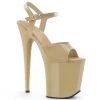Pleaser Shoes By Pleaser USA 8 Inch Heels FLAMINGO-809 Pleaser Shoes Cream Patent 8 Inch Exotic Dancer Shoe