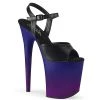 Pleaser Shoes By Pleaser USA FLAMINGO-809BP Blue Ombre Platform Stripper Shoe 8 Inch Heels