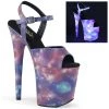 Pleaser Shoes By Pleaser USA 8 Inch Heels FLAMINGO-809REFL Pleaser Shoes Galaxy Reflective Platform Exotic Dancer Shoes