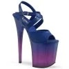 Pleaser Shoes By Pleaser USA 8 Inch Heels FLAMINGO-822T Pleaser Shoes Blue Tinted 8 Inch Exotic Dancer Sandal