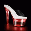 Pleaser Shoes By Pleaser USA FLASHDANCE-701 Pleaser Shoes Clearance Light Up Stripper Shoe 7 Inch Heels