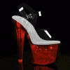 Pleaser Shoes By Pleaser USA 7 Inch Heels FLASHDANCE-708CH Hologram LED Light Up Stripper Shoes