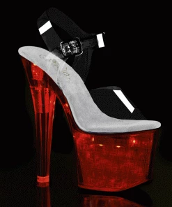 Pleaser Shoes By Pleaser USA 7 Inch Heels FLASHDANCE-708CH Hologram LED Light Up Stripper Shoes