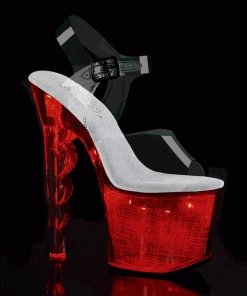 Pleaser Shoes By Pleaser USA FLASHDANCE-708SCH Scalloped Heel LED Light UP Stripper Shoe