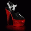 Pleaser Shoes By Pleaser USA FLASHDANCE-708XTAL Pleaser Shoes Clearance Light Up Exotic Dancer Shoes 7 Inch Heels