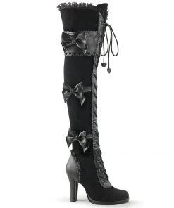 Demonia Shoes GLAM-300 Velvet Gothic Lolita Thigh High Demonia Boot Thigh High Boots