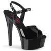 Pleaser Shoes By Pleaser USA GLEAM-609 Pleaser Shoes Black Patent Platform Sandal 6 Inch Heels