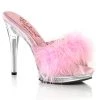 Fabulicious GLORY-501F-8 Pleaser Shoes Pink Marabou Fur Bedroom Shoe Comfortable 6 Inch Stripper Shoes
