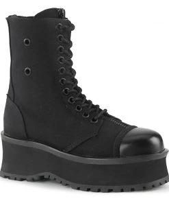 GRAVEDIGGER-10 Demonia Shoes Canvas Gothic Boots