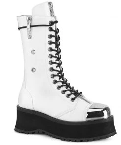 Demonia Shoes GRAVEDIGGER-14 Demonia Shoe White Platform Boot