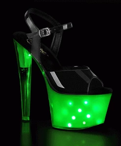 Pleaser Shoes By Pleaser USA 7 Inch Heels ILLUMINATOR-709 Multi Color & Pattern LIght Up Stripper Shoes