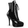 INDULGE-1020 Devious Shoes Black Patent Sexy Booties