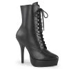 INDULGE-1020 Devious Shoes Black Faux Leather Boots