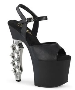 Pleaser Shoes By Pleaser USA IRONGRIP-709 Pleaser Shoes Brass Knuckle High Heels