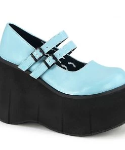 Demonia Shoes KERA-08 Blue Gothic Platform MaryJane By Demonia Women's Demonia Footwear