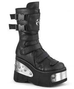 Women's Demonia Footwear KERA-108 Demonia Shoes Metal Plate Platform Gothic Boots