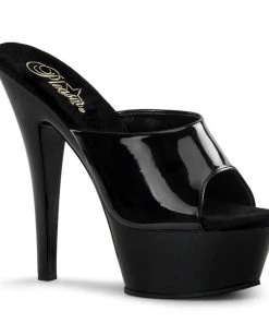 Pleaser Shoes By Pleaser USA KISS-201 Pleaser Shoes Black Patent Platform Stripper Shoe