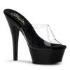 Pleaser Shoes By Pleaser USA KISS-201 Pleaser Shoes Clear Upper Black Platform Stripper Shoe 6 Inch Heels