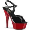 Pleaser Shoes By Pleaser USA 6 Inch Heels KISS-209 Pleaser Shoes Black Upper Red Platform Stripper Shoe