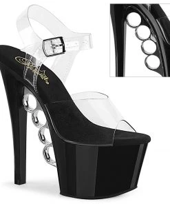 Pleaser Shoes By Pleaser USA KNUCKS-708 Platform Brass Knuckle Exotic Dancer Shoe 7 Inch Heels