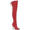 Pleaser Shoes By Pleaser USA LEGEND-8899 Pleaser Shoes Red Leather Thigh High Sexy Boot