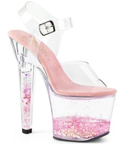 Pleaser Shoes By Pleaser USA LOVESICK-708GH Pleaser Shoes Floating Hearts Platform Stripper Shoes