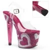 Pleaser Shoes By Pleaser USA 7 Inch Heels LOVESICK-708HEART Pleaser Shoes Rhinestone Platform Pole Dancing Shoes