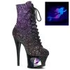 Pleaser Shoes By Pleaser USA Booties And Ankle High Boots MOON-1020MER Pleaser Shoes Ombre Glitter Mermaid Stripper Boots