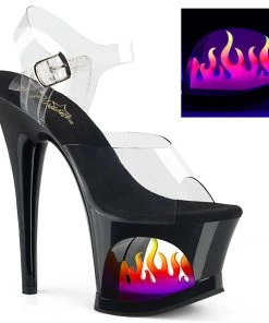 Pleaser Shoes By Pleaser USA MOON-708FLM Pleaser Shoes Clearance Flame Cut Out Platform Stripper Shoe