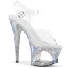 Pleaser Shoes By Pleaser USA MOON-708HB Pleaser Shoes Holographic Bubble Clearance Stripper Shoe